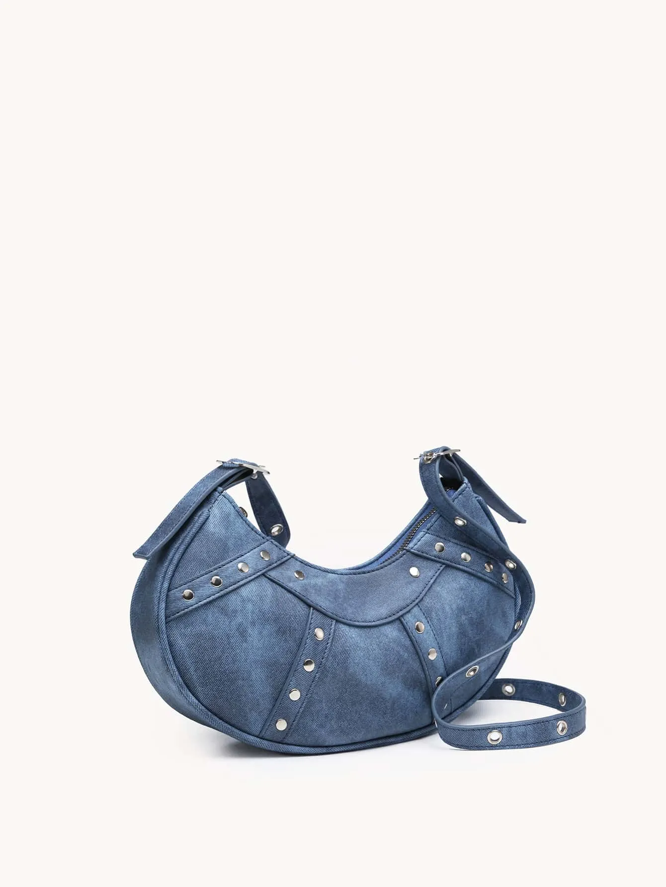 Studded Decor Hobo Bag