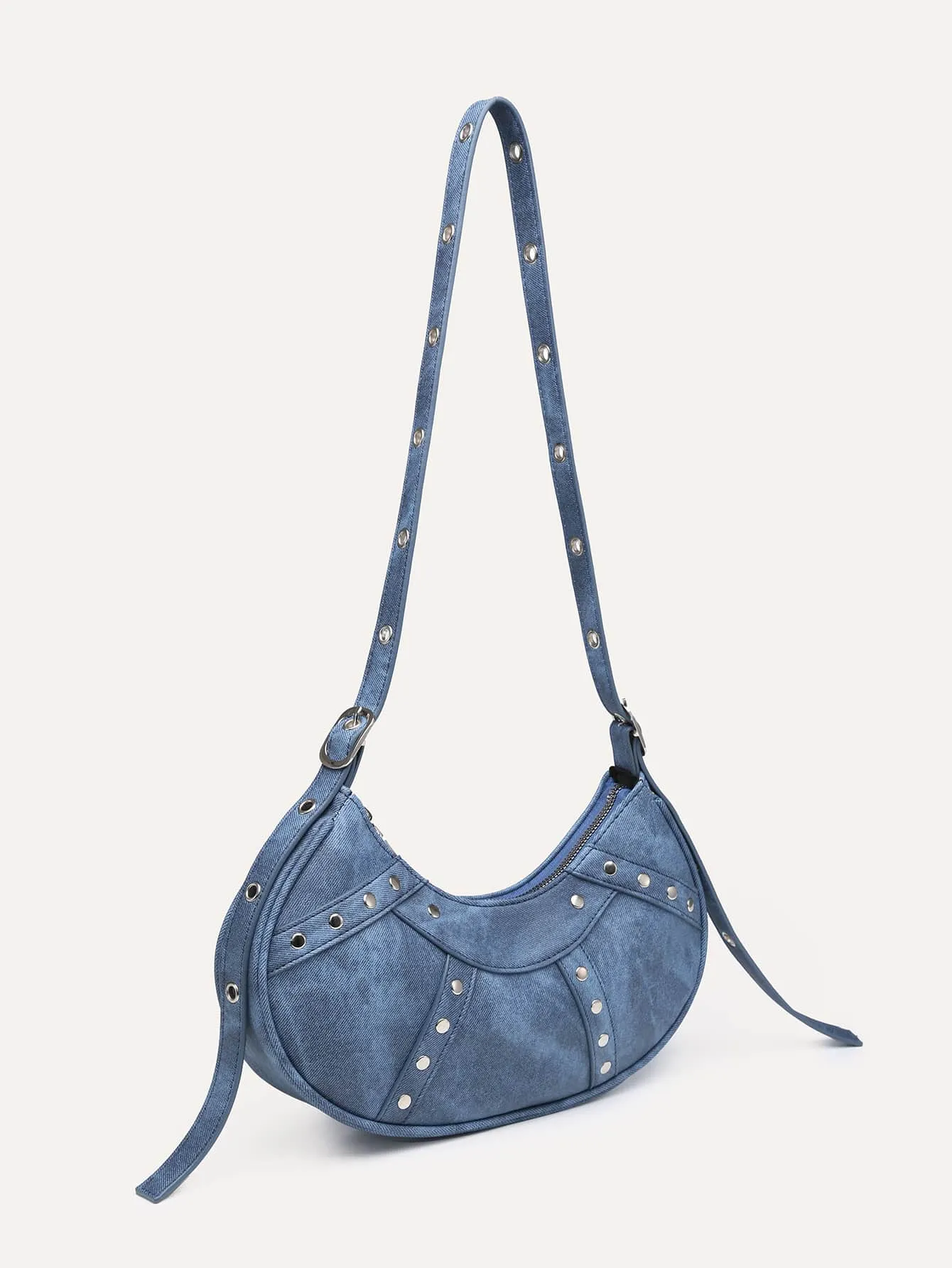 Studded Decor Hobo Bag