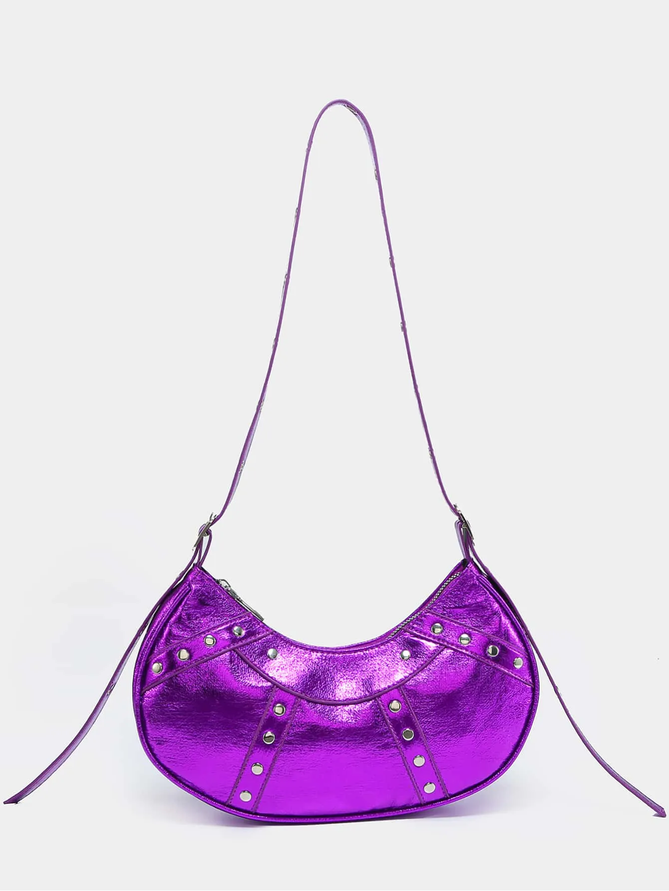 Studded Decor Hobo Bag