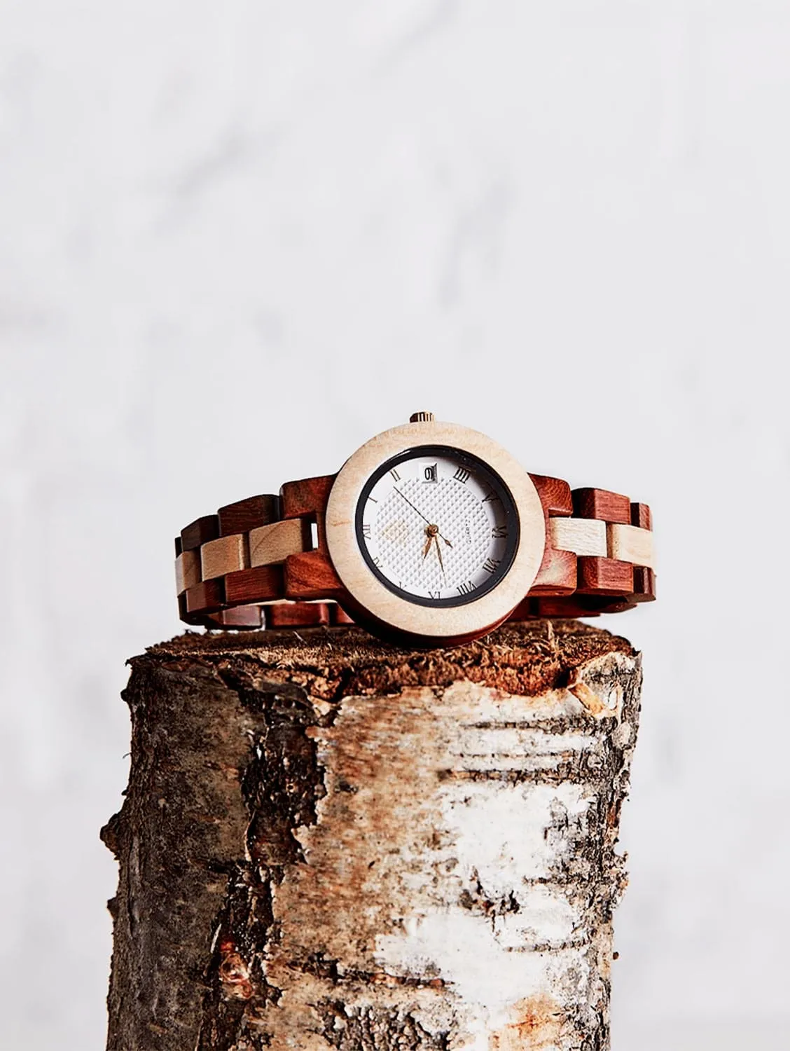 The Hazel Women's Vegan Wooden Watch | Beige & Brown