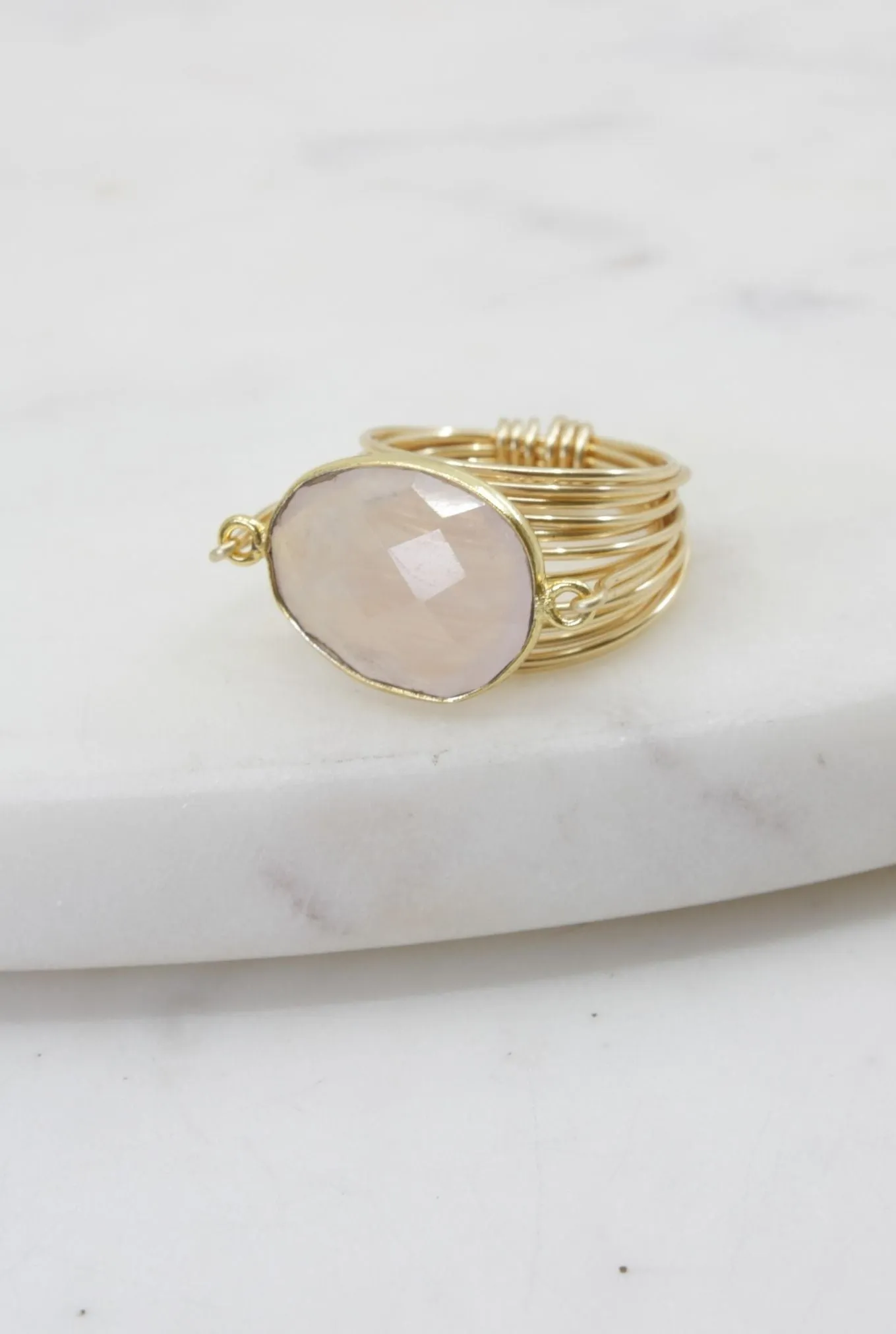 Torrey Ring with Rose Quartz