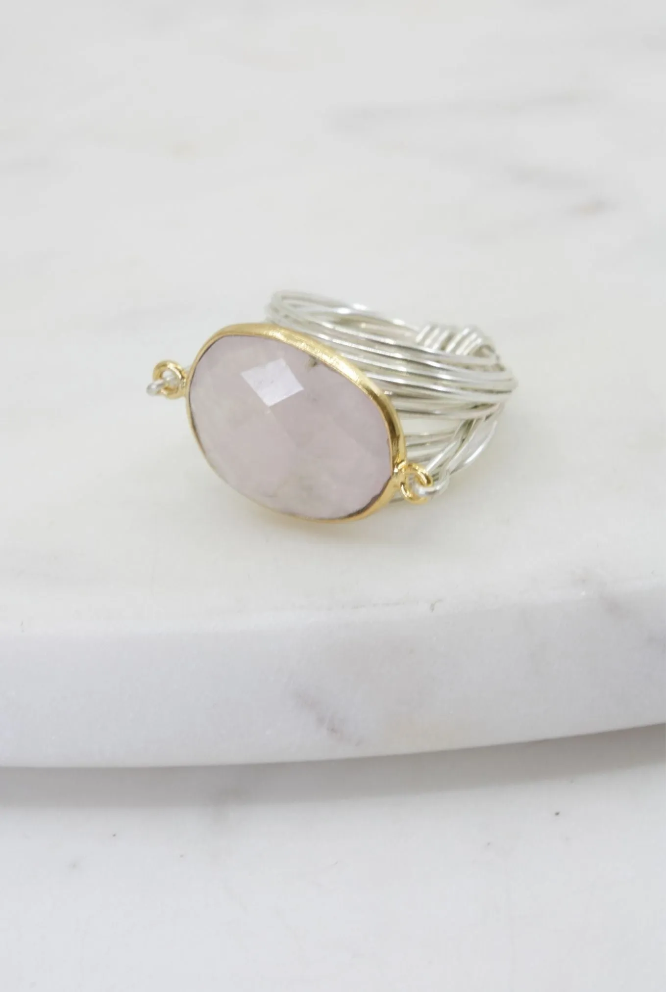 Torrey Ring with Rose Quartz