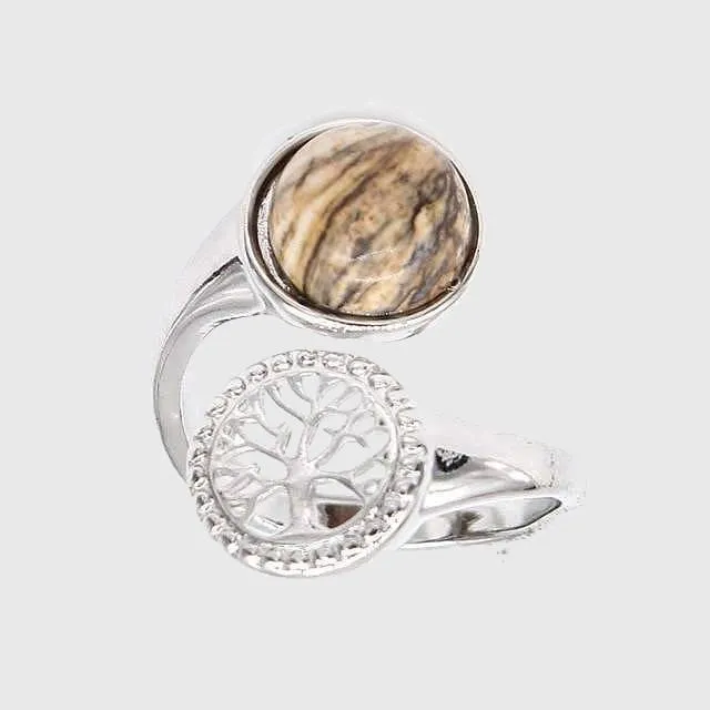 Tree of Life Natural Stone Rings