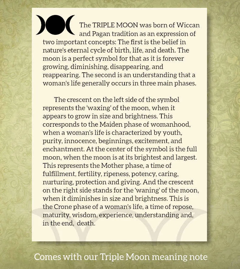 Triple Moon Symbol Charm