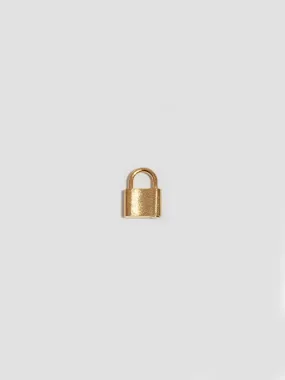 Vermeil Mini Clip-On Brushed Padlock Pendant