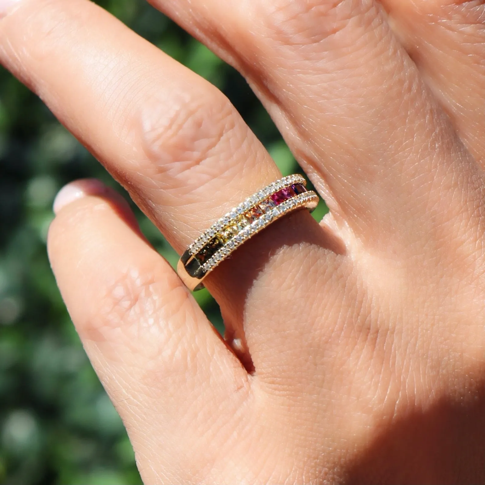 Vermeil - Rainbow Pave Ring