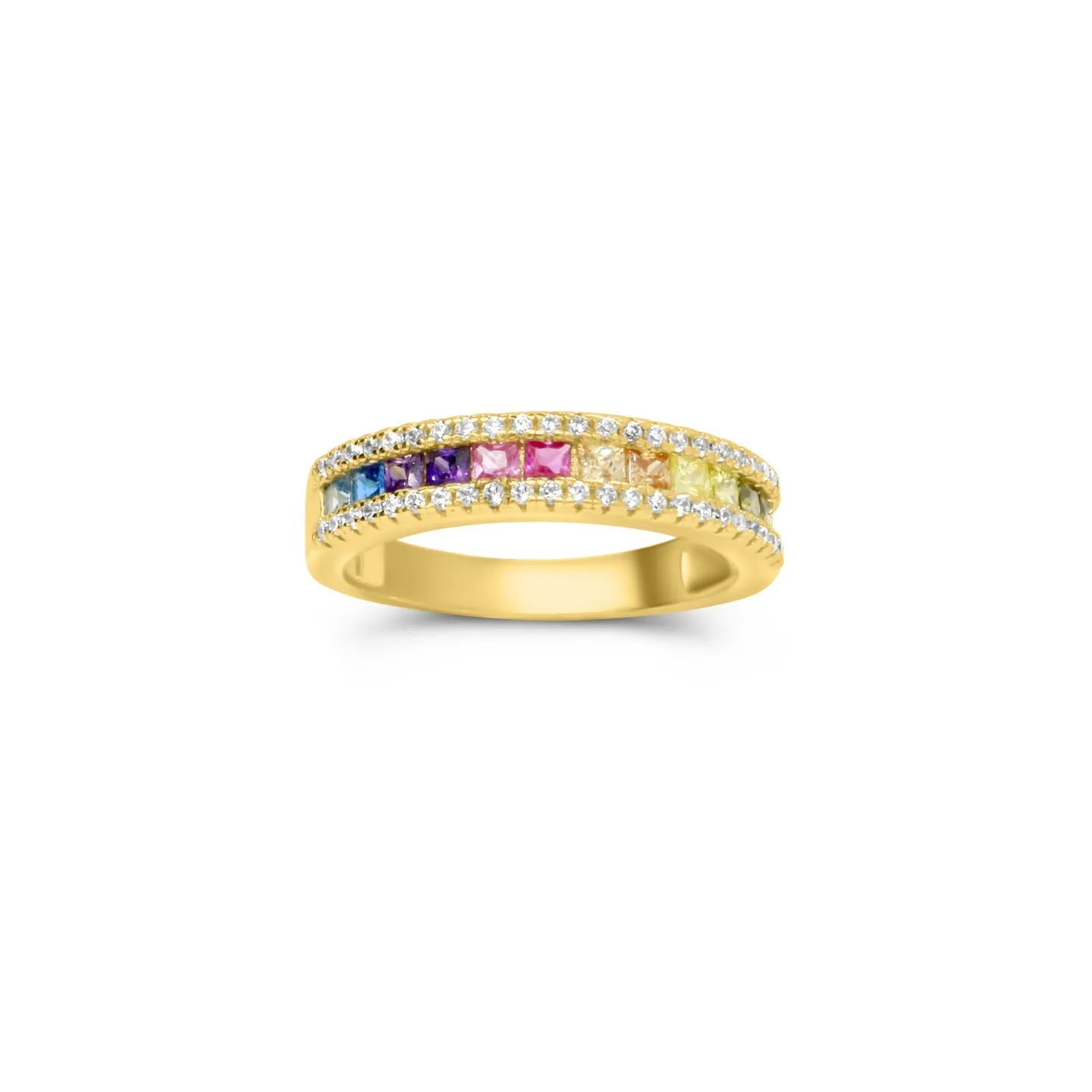 Vermeil - Rainbow Pave Ring