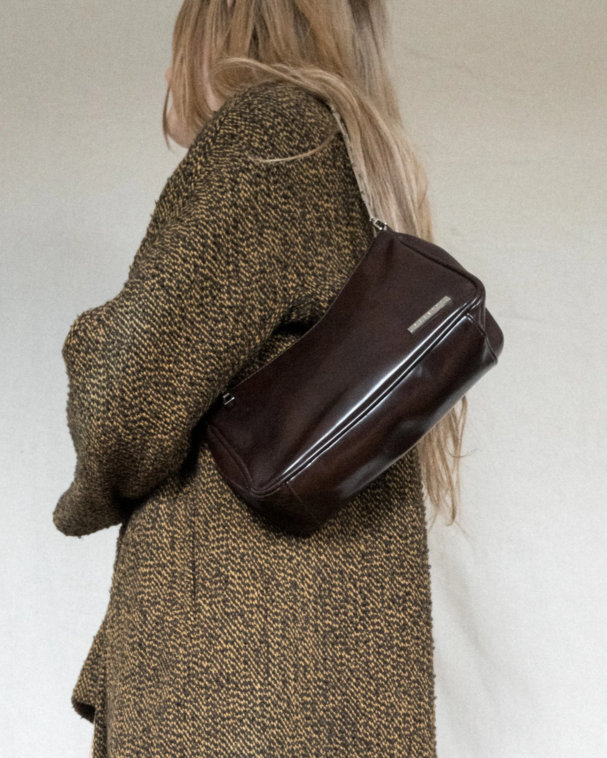 Vintage Chocolate Y2K Baguette Bag