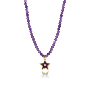 Winnie Amethyst Star Bead Choker Neckalce